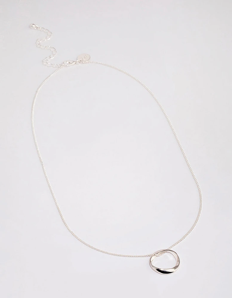 Silver Twisted Circle Necklace