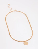 Gold Solid Disc Necklace