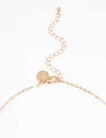 Gold Textured Disc Necklace