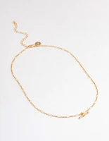 Gold Toggle Figaro Chain Necklace