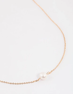 Gold Freshwater Pearl Necklace