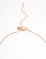 Gold Single Cubic Zirconia Box Chain Necklace