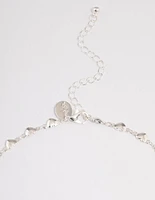 Silver Puffy Heart Choker