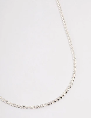 Silver Classic Wheat Chain Necklace