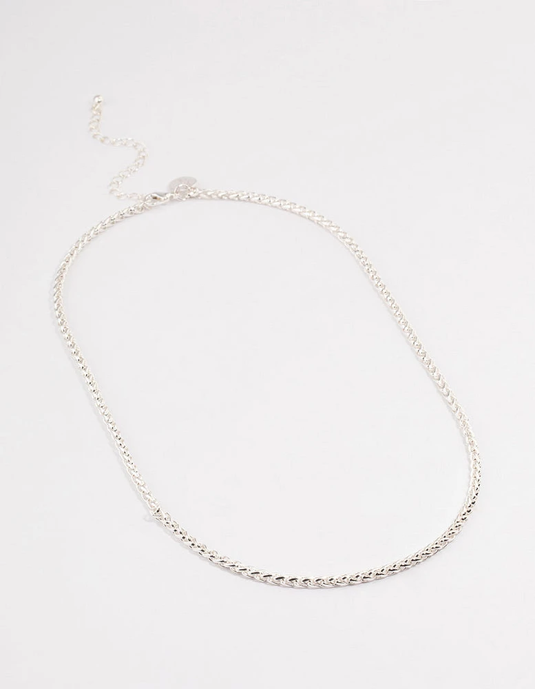 Silver Classic Wheat Chain Necklace