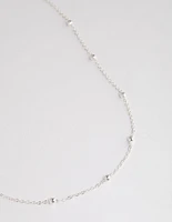 Silver Station Bead Chain Necklace