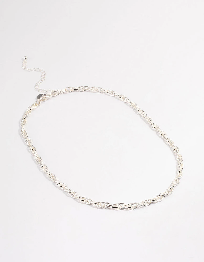 Silver Intertwined Chain Necklace