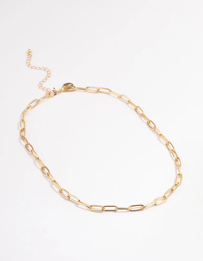 Gold Classic Pin Chain Necklace