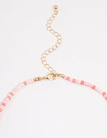 Pink Beaded Pearl Necklace