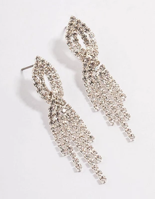 Silver Mini Twist Cupchain Drop Earrings