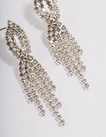 Silver Mini Twist Cupchain Drop Earrings