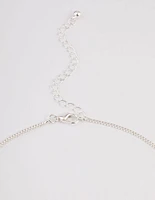 Silver Boxchain Large Diamante Cross Necklace