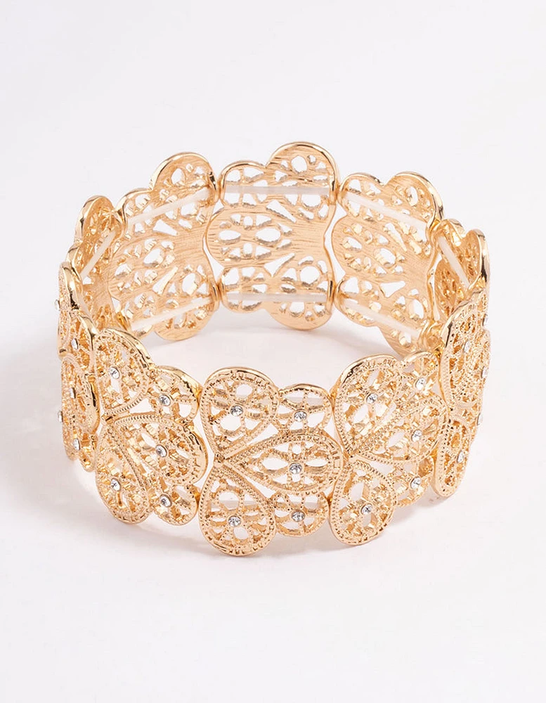 Gold Filigree Stretch Bracelet