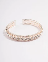 Rose Gold Cupchain Circle Diamante Bangle