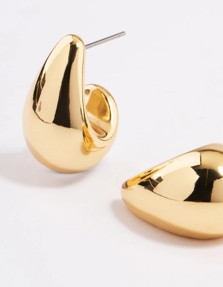 Gold Plated Bubble Drop Stud Earrings