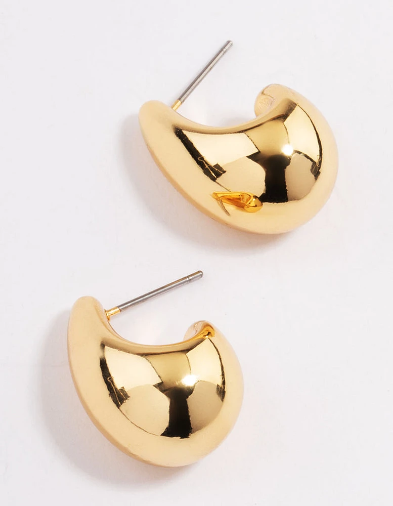 Gold Plated Bubble Drop Stud Earrings