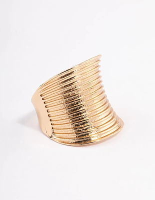 Gold Elongated Band Ring