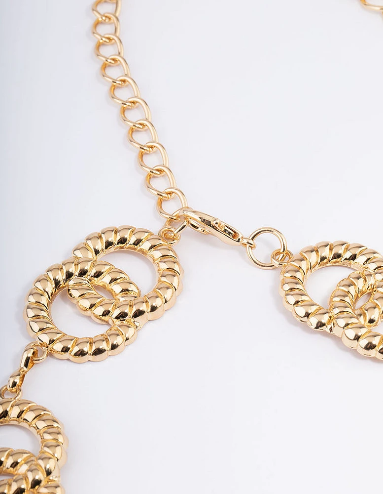 Gold Molten Double Link Chain Belt