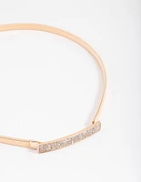 Gold Diamante Buckle Stretch Belt