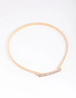 Gold Diamante Buckle Stretch Belt