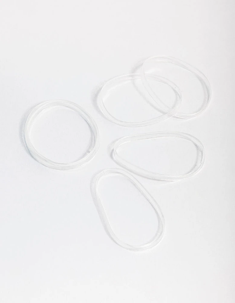 Clear Plastic Mini Hair Elastics 60pk