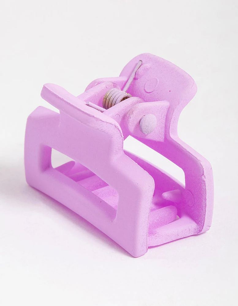Purple Mini Rectangle Claw Clip