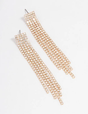 Straight Five Strand Drop Earrings