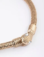 Gold Snake Wrap Necklace