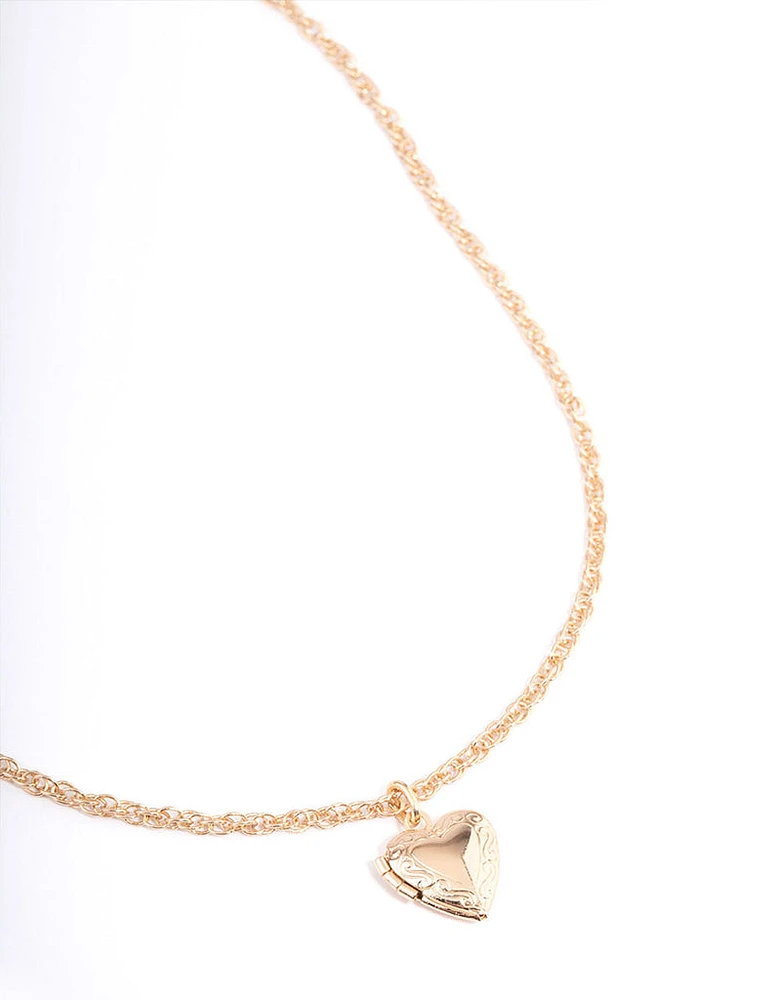 Gold Heart Pearl Lace Multi Necklace