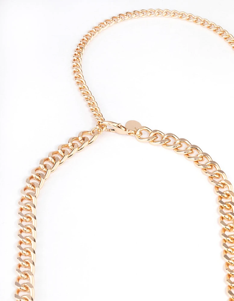 Gold Cross Pearl Belt Chain