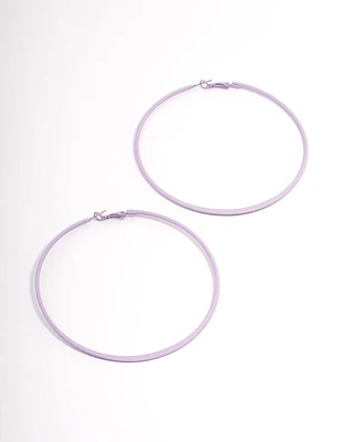 Coated Felt Edge Hoop Earrings 9cm