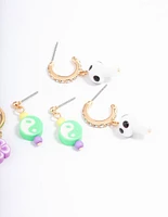 Pink Yin & Yang Stacker Earrings