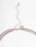 Silver Puffy Heart Multi-Necklace