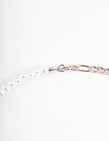 Purple Mushroom Pearl Chain Necklace