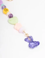 Gold Single Gummy Bear Small Phone Charm