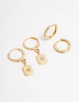 Gold Plated Celestial Earrings 6-Pack