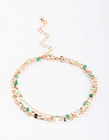 Gold Bead & Pearl Anklet Pack