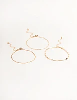 Gold Linked Diamond Anklet Pack