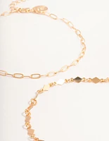 Gold Linked Diamond Anklet Pack