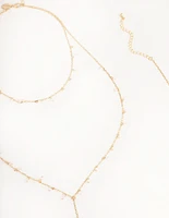 Gold Dainty Pearl Body Chain