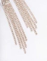 Rose Gold Straight Five Strang Drop Earrings