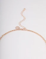 Rose Gold Mixed Facet & Filigree Beaded Long Necklace