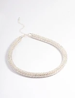 Silver Diamante Mesh Necklace