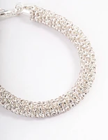 Silver Diamante Mesh Bracelet