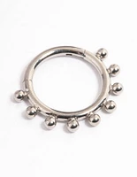 Rhodium Surgical Steel Clicker Ring 8mm