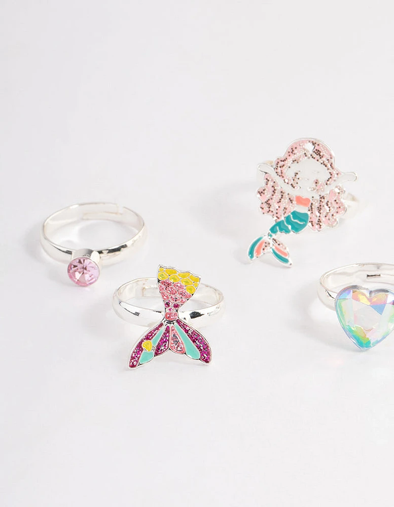 Kids Mermaid & Pearl Ring 6-Pack