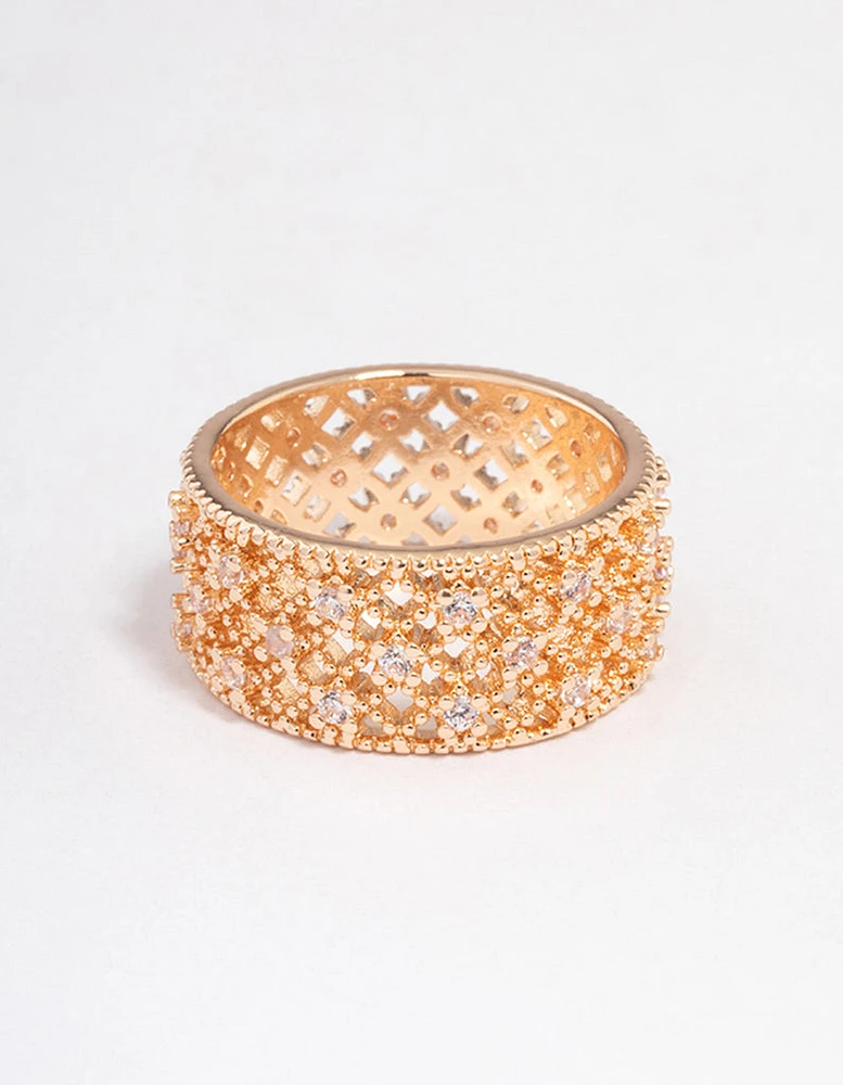 Gold Filigree Band Ring