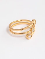 Gold Plated Multi Shape Tier Ring