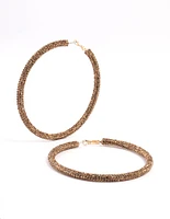 Gold Diamante Hoop Earrings