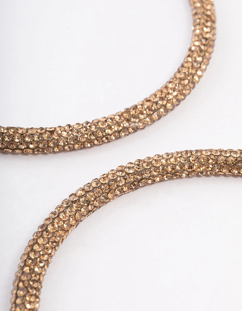 Gold Diamante Hoop Earrings